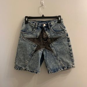 Star jean shorts